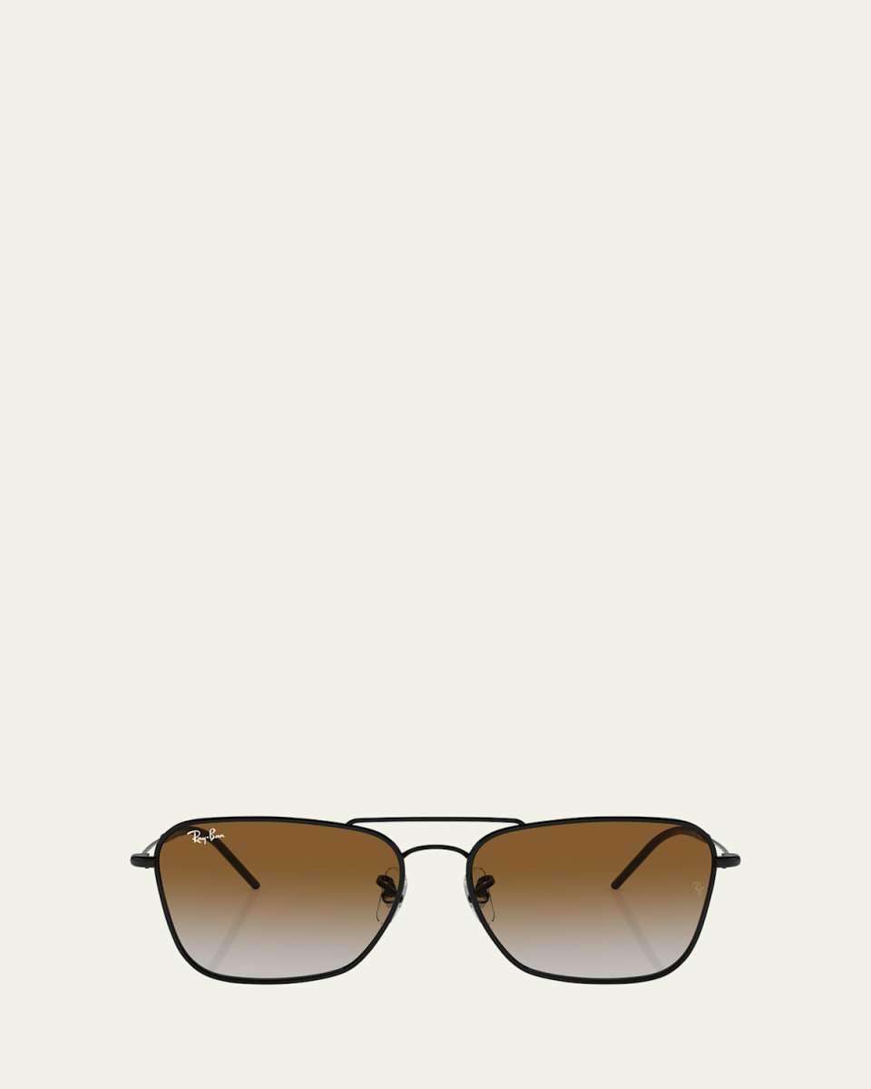 Reverse Gradient Metal Aviator Sunglasses